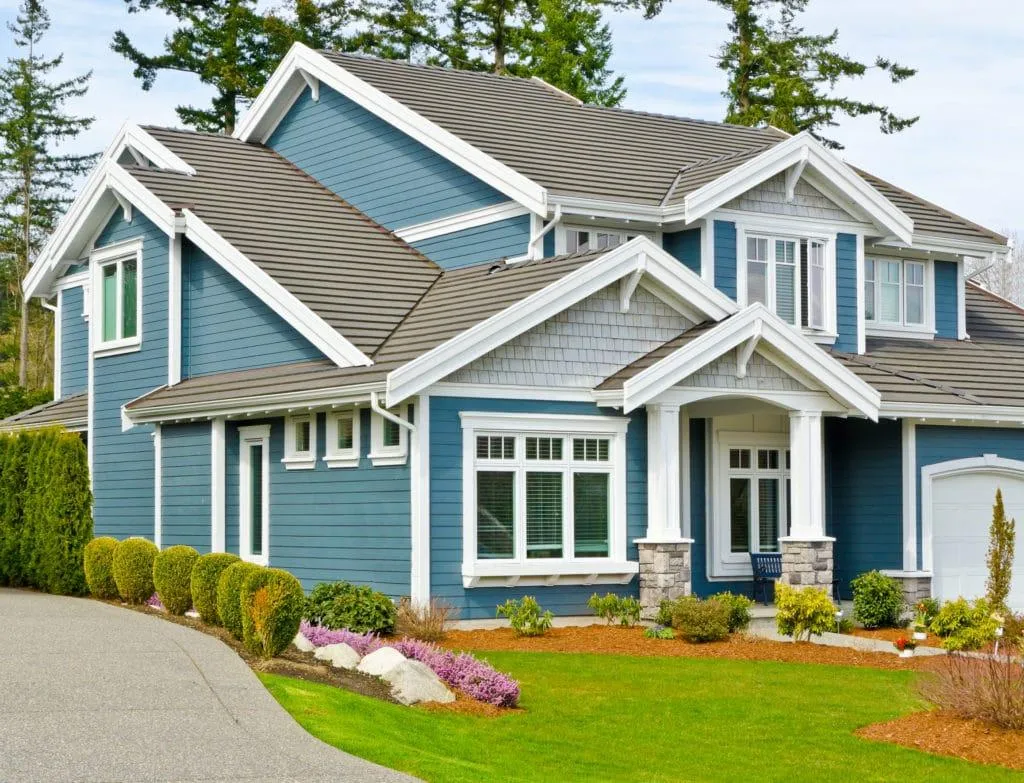 Blue Siding on a residential House