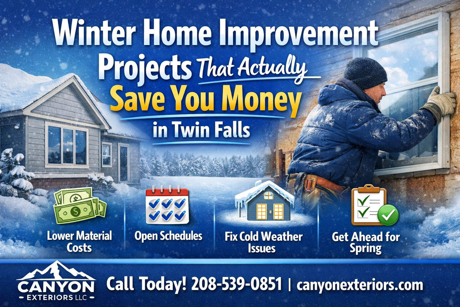 Winter Home Improvement Projects That Actually Save You Money in Twin Falls