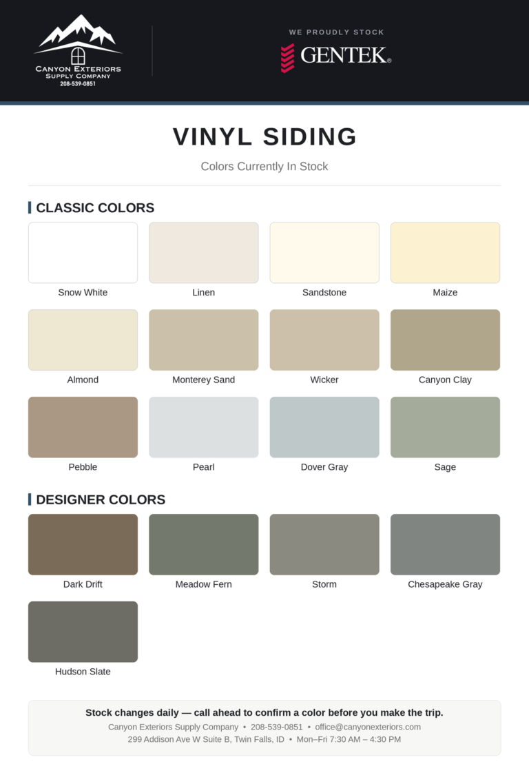 Gentek Vinyl Siding In Stock